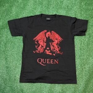 Queen Band T-Shirt Black Red Graphic Tee Size M‎ Rock Music Unisex Retro Style